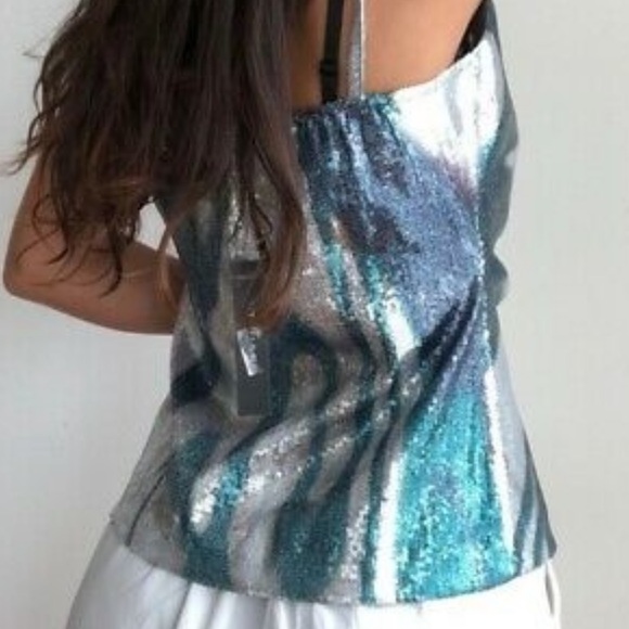 Tahari ~Size M~Caicos Sequin Mermaid Tank Top - Picture 11 of 16